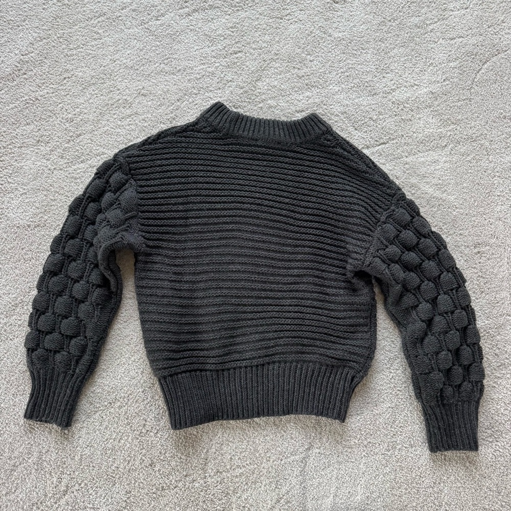 Gray Textured Knit Sweater - Picture 3 of 4